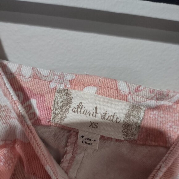 Altar'd State Pink Cotton Crop Top with floral print Size XS - Picture 3 of 7